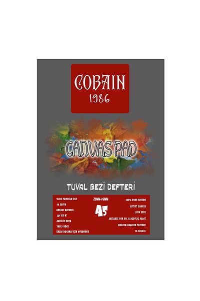 Bordosanat Cobain Canvas Pad Canvas Cloth Pad A5 (224GR GESSOLU) cu opțiuni de măsură Pictură acrilică și ulei