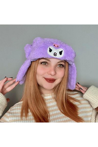 Halis Ticaret Plush Hat Purple Kuromi