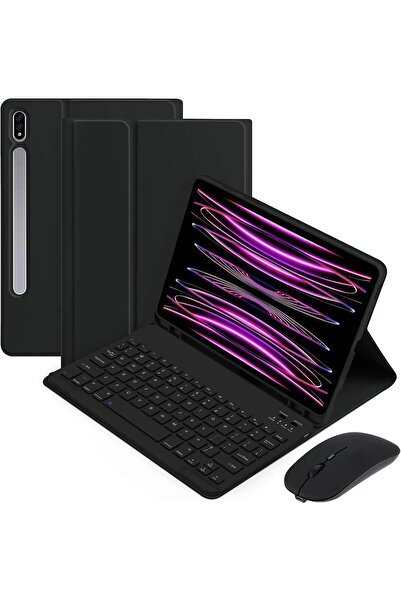 Fogy Samsung Galaxy Tab S9 FE+Plus 12,4 Uymlu Bluetooth Türkçe Q Klavyeli Kılıfı + Mouse