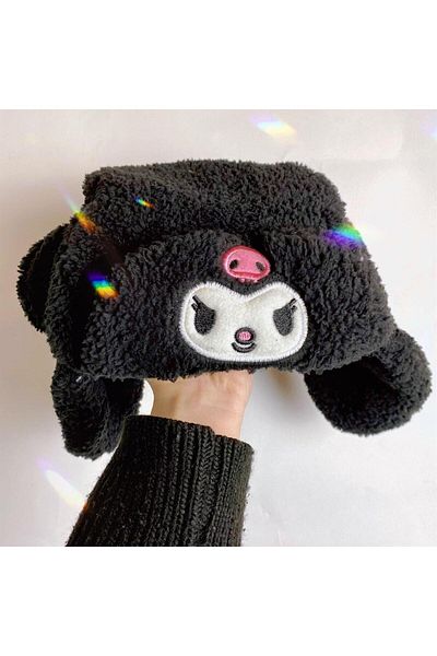 Halis Ticaret Plush Hat Black Kuromi Kawaii Anime
