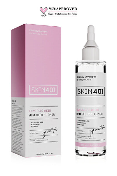 Skin401 %5 Glikolik Asit AHA Aydınlatıcı Etkili Ve Leke Karşıtı Tonik 200 ml