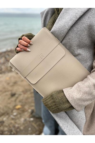 YOUC Design حقيبة كمبيوتر محمول MacBook Pro Air مقاومة للماء مقاس 13 بوصة و14 بوصة و15 بوصة من الجلد الصناعي النباتي