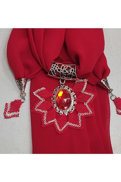 Kevser nur tuhafiye Needle Embroidered Scarf