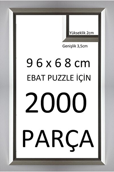 SAR PUZZLE ÇERÇEVESİ Sar Plus Gümüş 2000 Parça 96x68 Ebatında Piramit Modeli Puzzle Çerçevesi