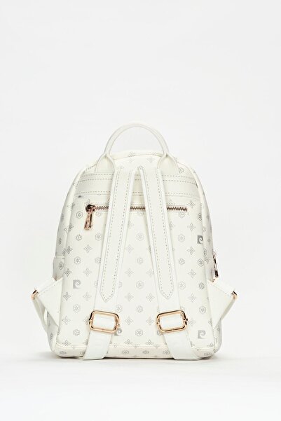 Pierre Cardin Weißer Damen-Rucksack mit Monogramm 05PO22Y1553