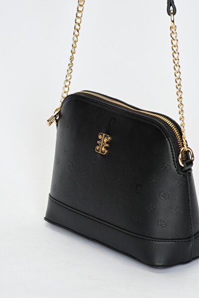 Pierre Cardin Schwarz bedruckte Damen-Umhängetasche 05PO22Y1529