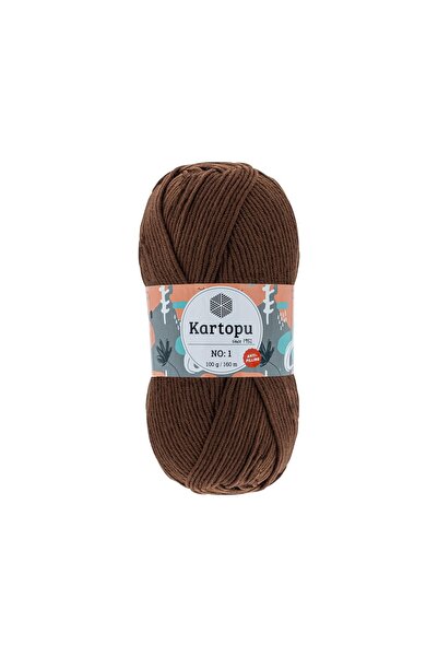 Kartopu No.1 Kahverengi K890 Tüylenmez Antipill El Örgü Ipliği 100gr