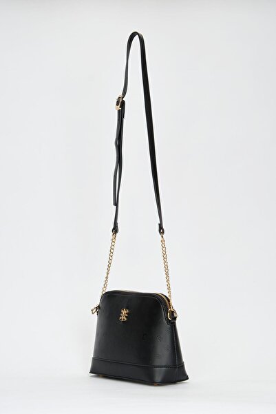 Pierre Cardin Schwarz bedruckte Damen-Umhängetasche 05PO22Y1529