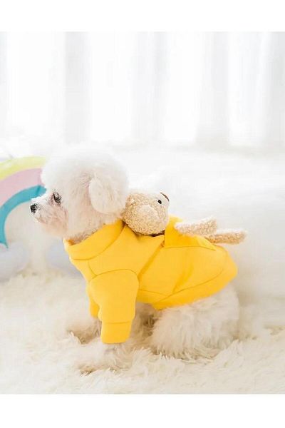 PetiliDünya Cute teddy bear sweat Cat & Dog Outfit with toy sweat