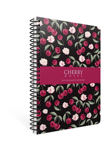 Gıpta Cherry Spiral Hard Cover Notebook 17X24 Cm 120 Sheets 70 Grams Cream Paper Checked
