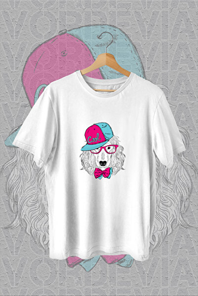 Vordevia Cool Dog Štampano Beli Oversize kroj T-shirt
