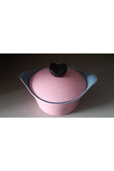 ThermoAD Cast Granite 24 Cm Deep Pot with Cast Lid / Pink
