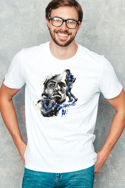 AEMİ Tricou oversize cu imprimeu tip boxer cu lut Muhammad Ali