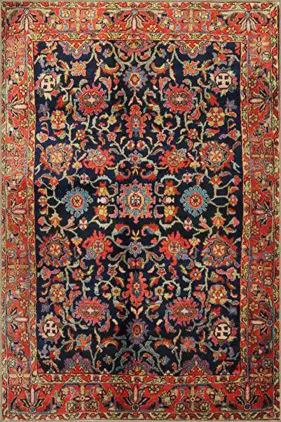Rugs Modern Halı Multicolored Traditional Motif Floral Patterned Vintage Deco...