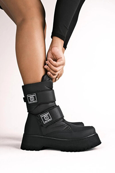 MORENİCA Yeni Sezon Su Geçirmez Kadın Siyah Mat Kar Botu