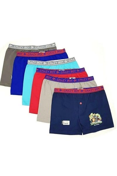 Tutku 0253 Μπόξερ σορτς Lycra με σχέδια για αγόρια 6 τεμαχίων