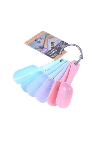 bimbambom Colorful Small Plastic Spice Spoons Set of 6