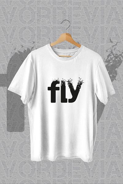 Vordevia Λευκό μπλουζάκι Oversize με γραμμένο Fly
