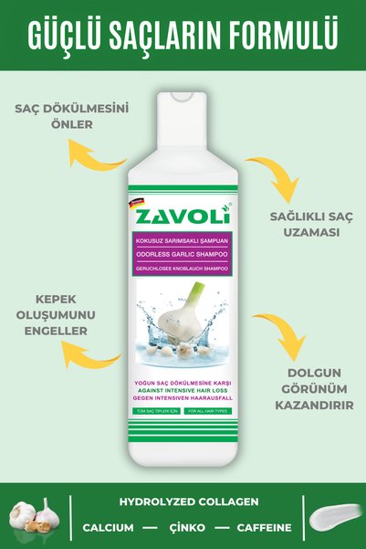 Zavoli Sarımsaklı Kök Hücre Aktif Içeren Yoğun Bakım Şampuanı 450 ml