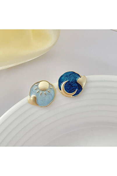 KYOLA DESİGN Gündüz ve Gece Ay Güneş Kalp Eğlenceli Küpe