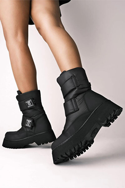 MORENİCA Yeni Sezon Su Geçirmez Kadın Siyah Mat Kar Botu