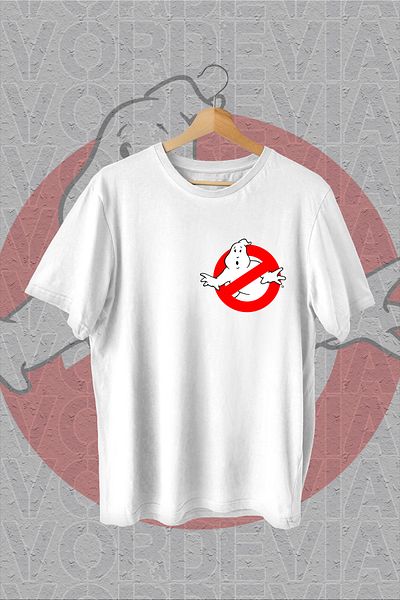 Vordevia Tricou supradimensionat alb cu imprimeu Ghostbusters