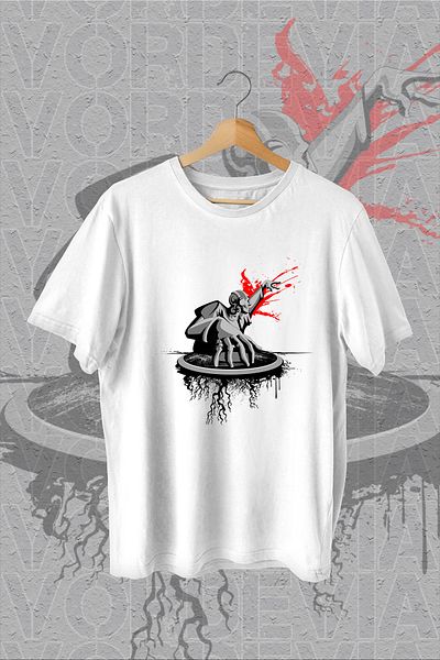 Vordevia Tricou supradimensionat alb cu imprimeu DJ