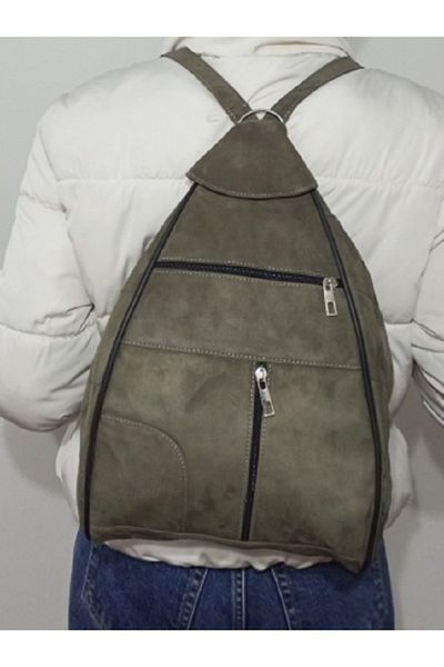 atter Rucsac din piele intoarsa pentru femei din piele naturala