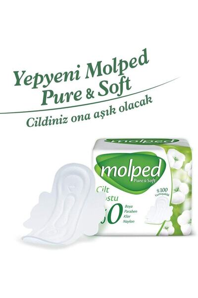Molped Hijyenik Ped Pure & Soft Süper Eko 16'lı Gece X 6 Paket