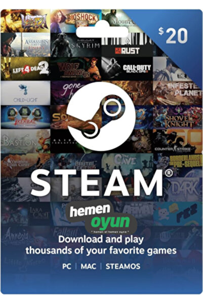 hemenoyun Steam Gift Card 20 USD Dolar Cüzdan Kodu