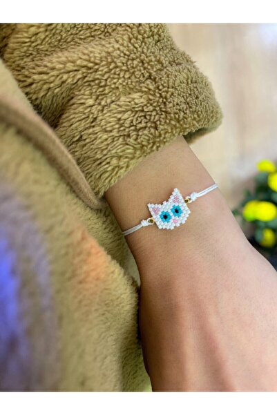 Afrika Butik Beyaz Kedi Miyuki Bileklik