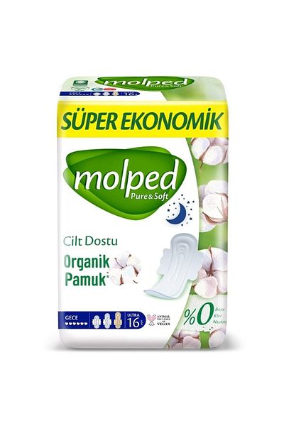 Molped فوط صحية نقية وناعمة - 16 عبوة Super Eco Night