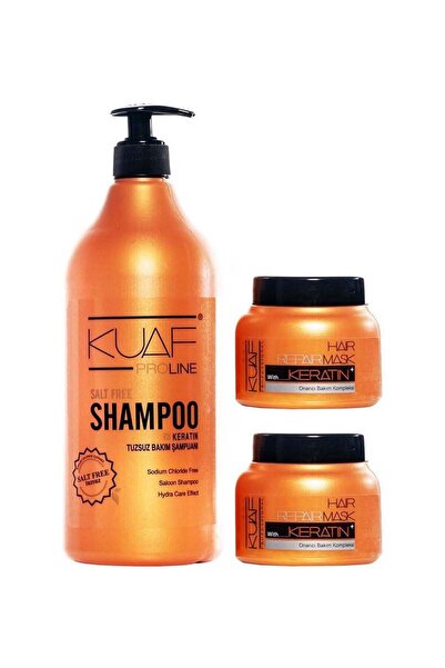 Kuaf Tuzsuz Şampuan 1 L + Keratin Saç Maskesi 250 Ml X 2 Adet