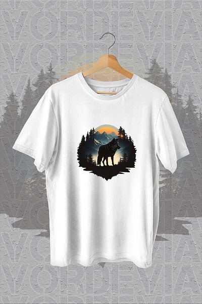 Vordevia Λευκό μπλουζάκι με στάμπα Wolf