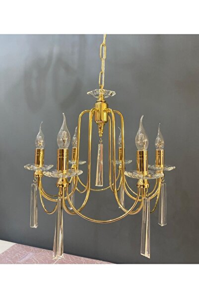 yıldırımavize 6 Lı Kontes Gold Kaplamalı Avize (TAM MONTAJLIDIR.)