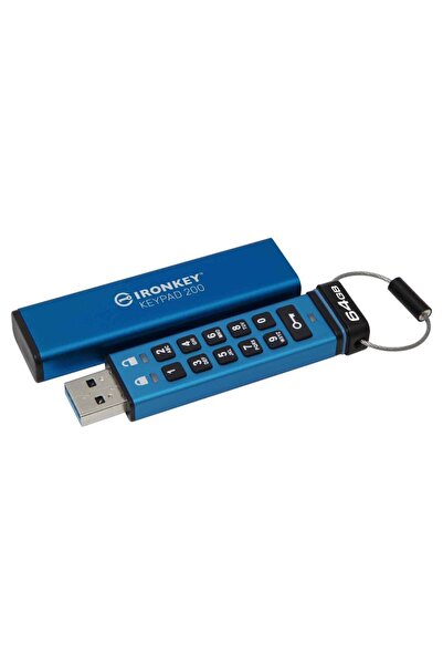 Nusrat Bilişim Kingston Ikkp200-64gb 64gb IronKey Keypad 200, Fıps 140-3 Nive...