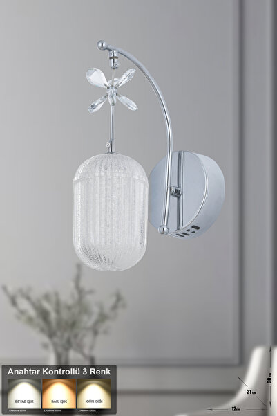 Avizemoda Motta Power Ledli Modern Lüks Duvar Aplik (3 RENK; SARI-BEYAZ-GÜN İ...