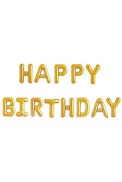parti sürprizi Happy Birthday Gold Letters Foil Balloon