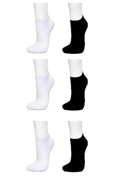 NACAR STORE Women's Black and White Bamboo Seamless Short Socks Pack of 6