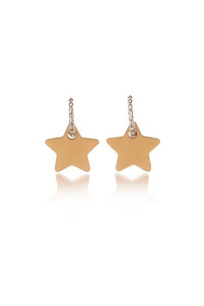 Leerybee Matte Milk Coffee Color Antiallergic Star Earrings