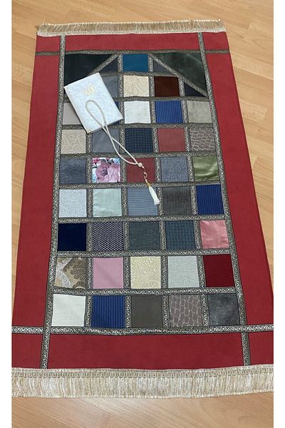 AYHANHOME Patchwork Patchwork Velvet 3-Piece Gift Dowry Bundle Prayer Rug Set