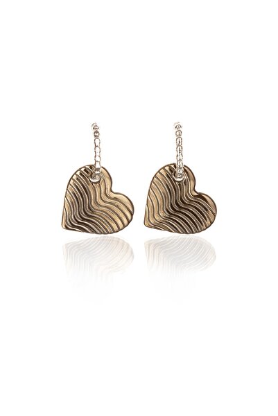 Leerybee Neon Antique Black Antiallergic Heart Earrings