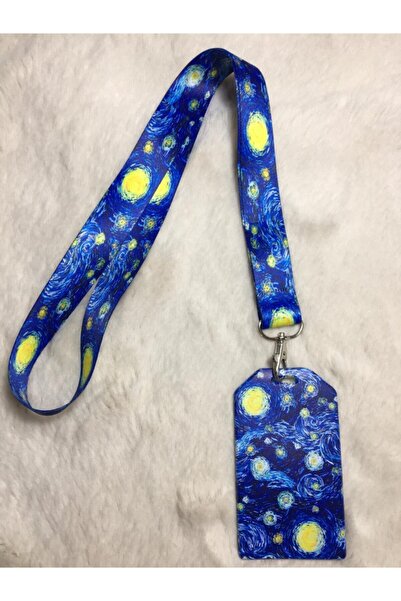 Hediyebum Curea pentru gât Van Gogh și suport pentru card vertical albastru