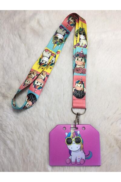 Hediyebum Λουράκι λαιμού Unicorn και θήκη για πλαϊνή κάρτα