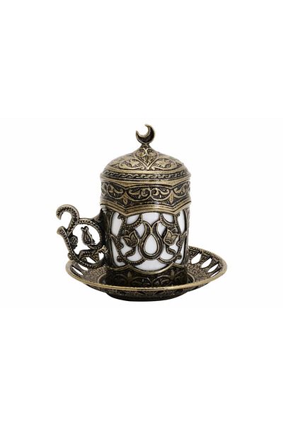 BAZAAR 4 فنجان قهوة سلطان بزخارف عثمانية