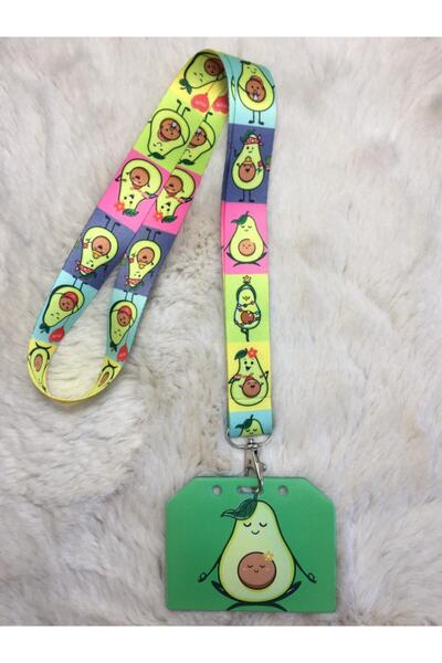 Hediyebum Curea de gât cu avocado și suport lateral pentru carduri