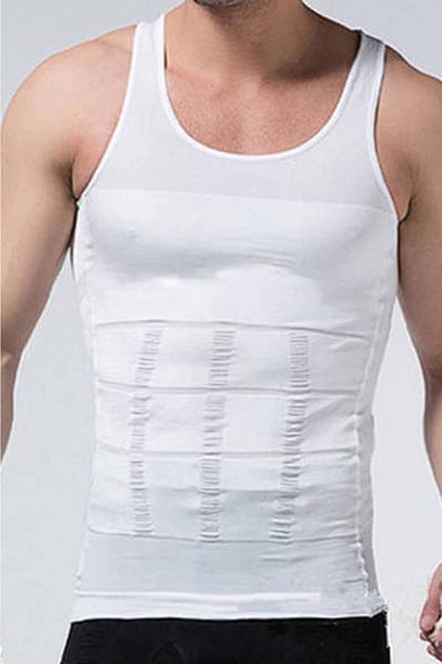 Light Black Men's White Corset Athlete