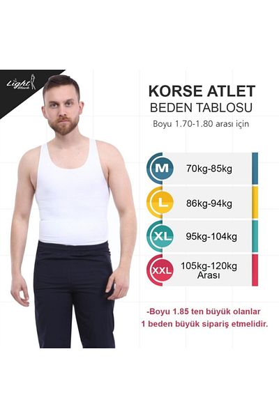 Light Black Men's White Corset Athlete