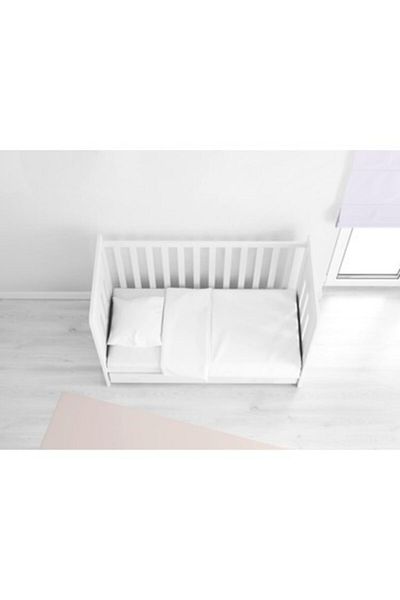 mer-tim ezberbozan ev tekstili 70x130 Elastic Ranforce Baby Sheet Set - White