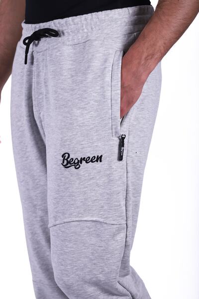 Be Green Erkek Gri Lastikli Paça Eşofman Altı